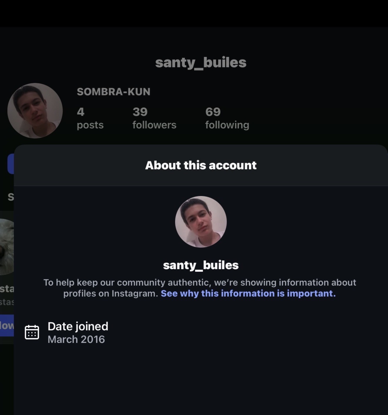 santy_builes probably his oldest Instagram account